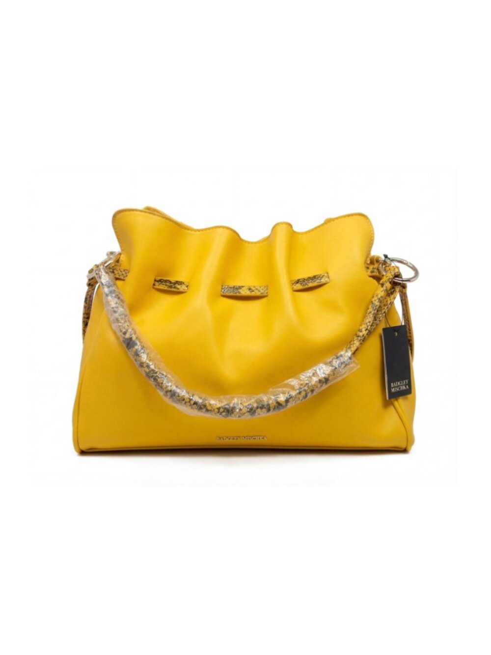 Badgley Mischka - Dumpling Bag Yellow Tote Shoulder Bag NWT